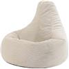 icon Dalton Poltrona Sacco, Beige, Velluto a Coste, Pouf Poltrona con Riempimento Incluso, Pouf Sacco, Camera da Letto, Soggiorno, Mobili Soggiorno