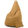 Avalon - Puff Poltrona Sacco Pera in Ecopelle Deluxe, Pouf Sacco di Qualità Sartoriale, Bean Bag per Sedersi Ergonomico, Pouf Sacco Impermeabile, OMAGGIO Pochette-Made in Italy(70x130cm-Paglino)