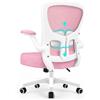 Durrafy Sedia Ufficio Ergonomica con Braccioli Poggiatesta Regolabile Schienale Alto Funzione Dondolo Poltrona Scrivania Girevole in Rete Traspirante con Supporto Lombare (Rosa)