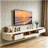 KSYGINXD Mobile TV Sospeso, Mobile TV A Parete, Mobile TV Basso In Piedi O Sospeso, Console TV Per Centro Di Intrattenimento, Per Soggiorno E Ufficio(bianca,220x24x20cm)