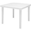 Grandsoleil S7090B Green Boheme Greenpol-Tavolo Quadrato, 90 x 74,5 cm, Colore: Bianco, Resina, 90 x 74.5 cm