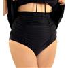 Conturve Slip bikini modellante da donna a vita alta a copertura completa, Nero , 3XL