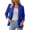 Generico Blazer Donna Maniche Slim Fit Maniche Lunghe Tuta con Risvolto Giacca Ufficio Business Tasche Stile Casual Classico Curvy Cappotti Ufficio Elasticizzate Giubbotto Bottoni Jacket Taglie Forti