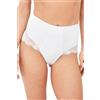 LADY·C Guaina Donna Modellante Vita Alta con Pizzo Elasticizzato - Slip Contenitivo Effetto Pancia Piatta con Doppio Pannello in Cotone, Invisibile sotto gli Abiti (IT, Testo, S, Regular, Regular, NERO)