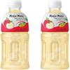 DISTRIBUZIONE 3D Mogu Mogu succo di frutta multi sapore con 25% NATA De Coco, bevanda potenziante energetica, ricca di fibre naturali di frutta, senza conservanti aggiunti e colori, 2x 320ml (2x, Mela)