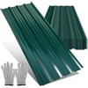 Peviasot Set di 12 lastre per tetto in lamiera profilata 129×46 cm, in lamiera trapezoidale verde in acciaio zincato 0,25 mm per tetto, per casetta da giardino, carport, capanno, incluso guanto