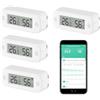 QXMH Termometro Igrometro Digitale Intelligente, Sensore di Temperatura e Umidità WiFi per Uso Domestico,Mini Monitor di Umidità con Monitoraggio Remoto tramite App, Compatibile Alexa (4 Pack)