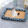 Lukery Cuscinetti Refrigeranti in bambù per Gatti e Cani, Estate Portatile Materasso Tappetino Refrigerante Lavabile Tappetino Animali per la Casa e in Viaggio (60x45cm,Gatto Blu)