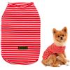 SMALLLEE_LUCKY_STORE Basic Pet Maglietta a righe in cotone lavorato a maglia per cani di piccola taglia gatti ragazzo ragazza cucciolo maglietta senza maniche morbida Chihuahua vestiti estivi, rosso,