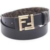 FENDI Round FF Cintura Reversibile 7C0488AFF2F1A94100 Pelle Nero #100 NUOVA Uomo