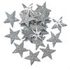 CrystalsRus Toppe autoadesive a forma di stelle natalizie, 25 mm, con brillantini, per artigianato e fai da te Silver