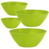 Generico Set 4 Ciotole Insalatiera in Plastica, 20cm 24cm 28cm 32cm, Design Minimal e Resistente, Ideale per Insalata, Zuppiera e Cucina, Bacinella Plastica Pratica per Ogni Esigenza (Verde)