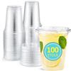 Eupako 100 bicchieri di plastica da 12 oz/360 ml con coperchio - bicchieri monouso trasparenti per bevande, profumi, frullati, adatti al frigorifero e impilabili
