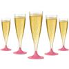 WOOPARTY Set 24 Flute Rosa in Plastica - 200 ml | Calici da Spumante Riutilizzabili - Eleganti e Resistenti | Ideali per Festa, Matrimonio, Brindisi, Aperitivo, Eventi - 6,5x17,5 cm
