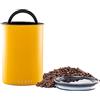 Planetary Design Airscape - Contenitore per il caffè in acciaio inox, con coperchio ermetico brevettato e anti-aria per conservare la freschezza degli alimenti (medio, giallo opaco)