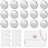 PH PandaHall Set di 16 etichette vuote da 3 cm, piatte e rotonde, in metallo, etichette vuote per nome, etichette con logo fatte a mano, con spessori, etichette per borse, vestiti, borse, lavori di