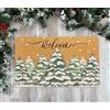 Mealah Zerbino invernale con scritta Welcome per porta d'ingresso, albero di pino con fiocco di neve, per esterni, ingresso, portico, casa, decorazione natalizia, 43 x 73 cm