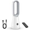 WIWOLER Ventilatore Senza Pale, Ventilatore a Torre con Telecomando, 8 Velocità Della Ventola, Motore Brushless, Oscillazione Orizzontale di 80°, Display a LED e 9H Timer, Ideale per Camera da Letto o Ufficio