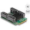 DELOCK Konverter M.2 Key B+M Stecker zu 4 x SATA Stecker