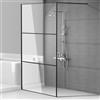 Daromigo Parete doccia in vetro temperato 120 x 200 cm, 5 mm, vetro di sicurezza monolocale per doccia walk-in, telaio completo in alluminio, gamma di regolazione 0-10 mm, montaggio a sinistra/destra