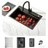 Süßren Lavello nero 70 x 45 cm in acciaio inox (nero, 70 x 45 cm)
