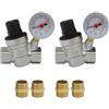 OemClima DN15 DN20 Valvola riduttore di pressione acqua valvola cromata regolatore pressione acqua con manometro acqua 1/2 3/4 pollice indicatore (DN15 Con connettore 2pcs)