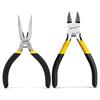 BOOSDEN Mini Set Pinze 2PCS, con micro tagliafili 127mm e Pinza becco lungo, per Hobby, Elettronica, Modellismo, Fascette, Stampa 3D e Fabbricazione di gioielli