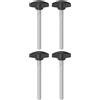 QUARKZMAN 4pz Manopole a T con Viti a Testa Alare M8x75mm Manopole a T Plastica Filettatura Maschio standard Maniglie Manopole Serraggio a mano Vite a testa Zigrinata, Nero