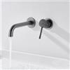 ZYCDP Miscelatore Lavabo Bagno da Incasso Monocomando Rubinetto Bagno a Parete in Ottone Grigio Pistola
