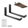 mimzemamz Staffe per Mensole Pesanti 2 Pezzi - Supporto Mensola in Acciaio da 5 mm con Bordi di Sicurezza, Tipo L Staffe per Carichi Pesanti con Viti per Capannone Libreria Scaffali, Reggimensola Nero (25 cm)