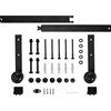 HUOLE Binario per Porta Scorrevole Sistema di Porte Scorrevoli Set Guide di Scorrimento per Porta Singola in Legno Kit di Accessori di Scorrevoli Stile Rustico (200cm)