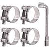 Glarks 4 fascette stringitubo con bullone a T da 44-47 mm, in acciaio inox 304, fascette ad orecchio per servizio pesante, fascette per tubi, fascette per tubazioni regolabili per gamma di