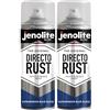 JENOLITE Directorust Vernice Aerosol Lucida | BLU ULTRAMARE | Vernice spray multisuperficie | Per l'uso su legno, metallo, plastica, ceramica e superfici arrugginite | 2 x 400ml | RAL5002