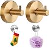 YUANQIAN 2 ganci a ventosa in acciaio inox, impermeabili, senza trapano, resistenti ganci per doccia, bagno, cucina, porte in vetro, finestre, decorazioni per feste/ghirlande (fino a 10 kg), colore: oro