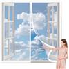 HOUXINZ Zanzariera Finestra 52 x 80 cm Tenda Zanzariera con Magneti Installare Senza Fori per Porta Finestra Balcone, Bianco