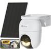 EZVIZ CB8 Lite 4K Telecamera WiFi Esterno Senza Fili a Batteria con Pannello Solare 5W, PTZ 360°, Modalità AOV, Rilevamento AI Persone/Veicoli, Visione Notturna a Colori & Difesa Attiva, WiFi 6