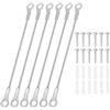 PATIKIL Cavo Lanyard Acciaio Inossidabile Occhielli 0.08 x 4 2mm x 10cm, 6pz Filo Sicurezza Viti Montaggio per Appendere Luci da Palco