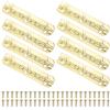 M METERXITY 8-Pack Cardini Per Porte, 2-9/16 Pollici (65mm) Ferro Elettroplaccato Cardini A Ribalta Per Porte Interne 180° Mini Con Viti Per Scatole Di Legno/Armadio [Tono Oro]