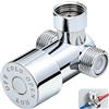 Mythlon Miscelatore termostatico, 3 vie, G1/2 pollice, miscelatore a temperatura regolabile con valvola di ritegno, miscelatore acqua calda e fredda per doccia, bagno, cucina, robusto rubinetto doccia, argent