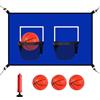 Generic Canestro da basket per trampolino, 80 x 65 cm, tessuto Oxford in PVC, set di 2 cestini, palla da 12 cm, attacco in lattice elastico da 1,5 m, di intrattenimento per bambini e adulti, per