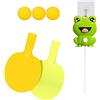Fxzqgnh 3 Pezzi Tennis Kit Tavolo Pong con Racket Appendibili Height Adjustable Attrezzatura per Pratica Individuale Gioco di Coordinazione, Rana Tre Palla