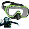Generic Occhialini da snorkeling con copertura per il naso, lente in vetro trasparente resistente, con vista anti-appannamento, in morbido silicone, impermeabile affidabile per avventure in acque profonde