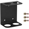 HEIBTENY Supporto da parete per bilancieri, in ferro resistente, per 2 barre, organizer salvaspazio per fitness, per allenamento a casa e impianti sportivi, nero, 15 x 10 x 17,5 cm