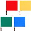 AsrMyjcx 4 Pezzi Bandiera Arbitro Bandierina Segnalatore Multifunzione Acciaio Inox Manico Spugna Adatta per Partite Calcio Pallavolo Gare Campo Scuola