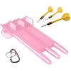 Youding Custodia per freccette, portatile, trasparente, organizer con fibbia di bloccaggio per accessori con punta in acciaio, custodia protettiva da viaggio, per tutti i tipi di freccette, Rosa
