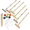 QLECXZI Emozionante Set da Croquet per Esterni con Mazze in Legno per Gruppi di Adulti, Adolescenti, attività per Famiglie sul Prato, 6 Palline Colorate, Set da Croquet per