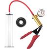 Generico Pompa for pene manuale Pompa for pene Ingranditore con manometro vuoto maschile con manico in metallo Giocattoli sessuali - ingranditori disfunzione erettile(22.9 * 5.1cm/9 * 2.0in)