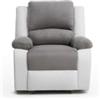 LOUNGITUDE - Relax - Poltrona relax - Manuale - Inclinazione regolabile - In Simili/Microfibra - Grigio/Bianco