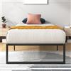 Zinus Letto Lorelai 100 x 200 cm - altezza 36 cm con spazio sotto il letto - telaio in metallo - nero