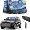 Coricha, Parasole per parabrezza Van Gogh con cielo stellato per finestrino anteriore dell'auto, accessori estivi per auto, 100% oscurante, protegge l'interno dai raggi UV e dal calore, 145 x 78,7 cm